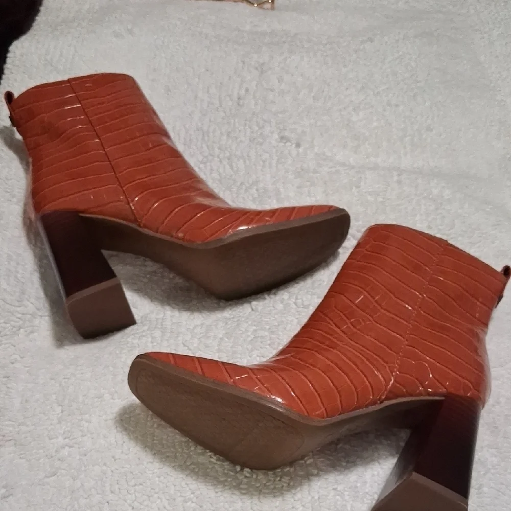 Sam Edelman  Croc-Embossed Ankle Booties